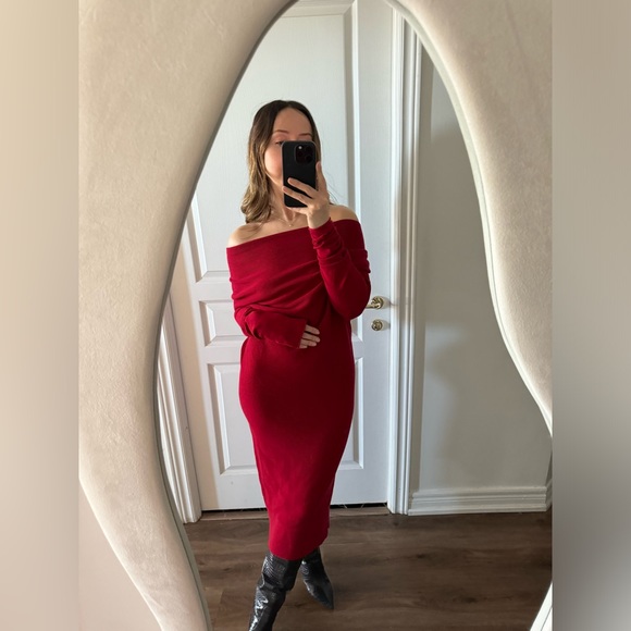Club Monaco off the shoulder sweater dress - Picture 2 of 4